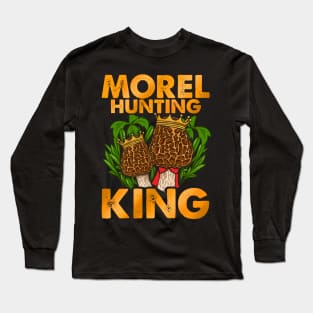 Morel Mushroom Hunting King product for fungi lovers Long Sleeve T-Shirt